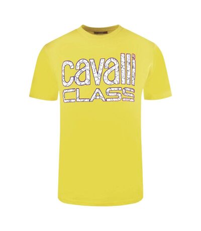 T-shirt Motif Floral Homme Jaune Cavalli Class