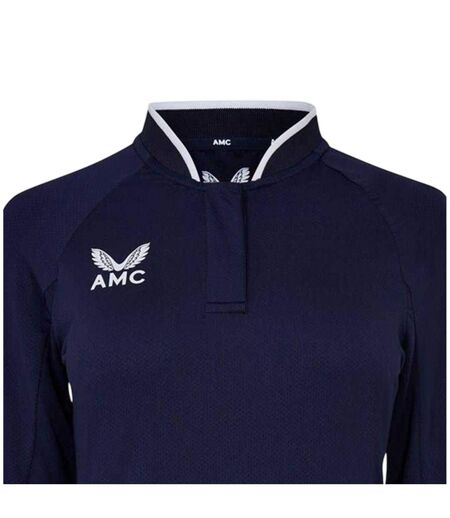 Polo Manches Longues Raglan Femme Bleu Marine Blanc Castore