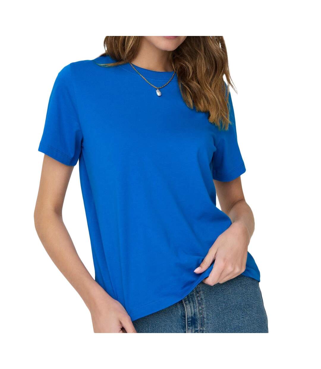 T-shirt bleu femme jdy pisa-1