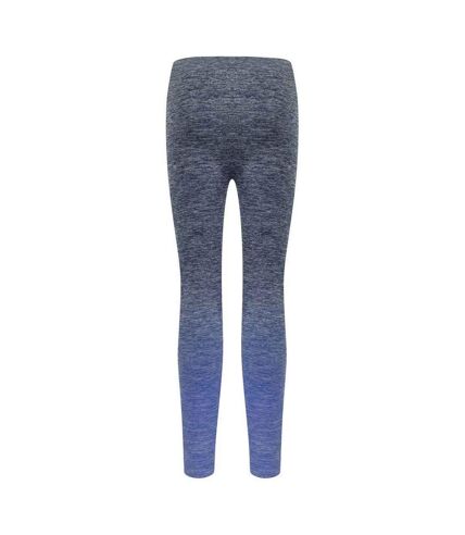 Womens/ladies seamless fade out leggings navy/blue marl Tombo