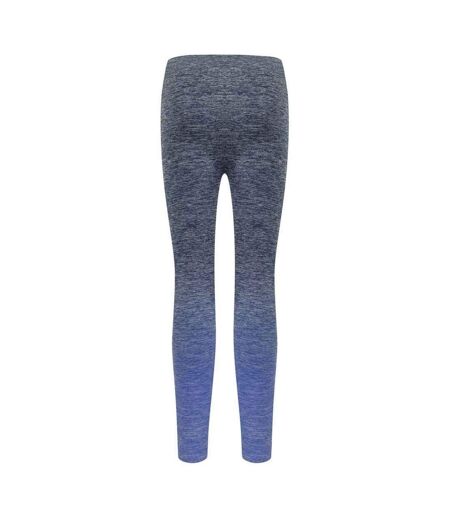 Womens/ladies seamless fade out leggings navy/blue marl Tombo