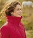 Women's Full Zip Hooded Mid-Season Parka - Water-Repellent - Red