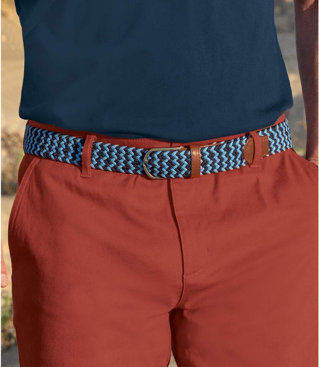 Ceinture Tressée Stretch Confort Bleue-2