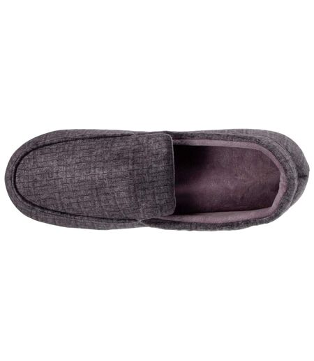 Isotoner Chaussons Mocassins homme ultra confortables et légers, en coton biologique et semelle en cuir