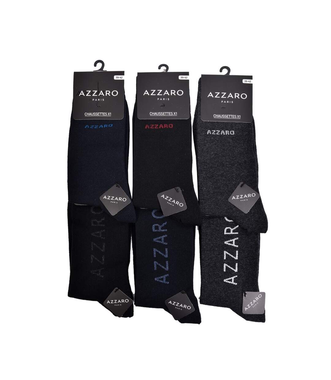 Chaussettes homme AZZARO Confort et qualité -Assortiment modèles photos selon arrivages- - Pack de 12-5