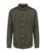 Mens linen long-sleeved shirt organic khaki Spasso-1