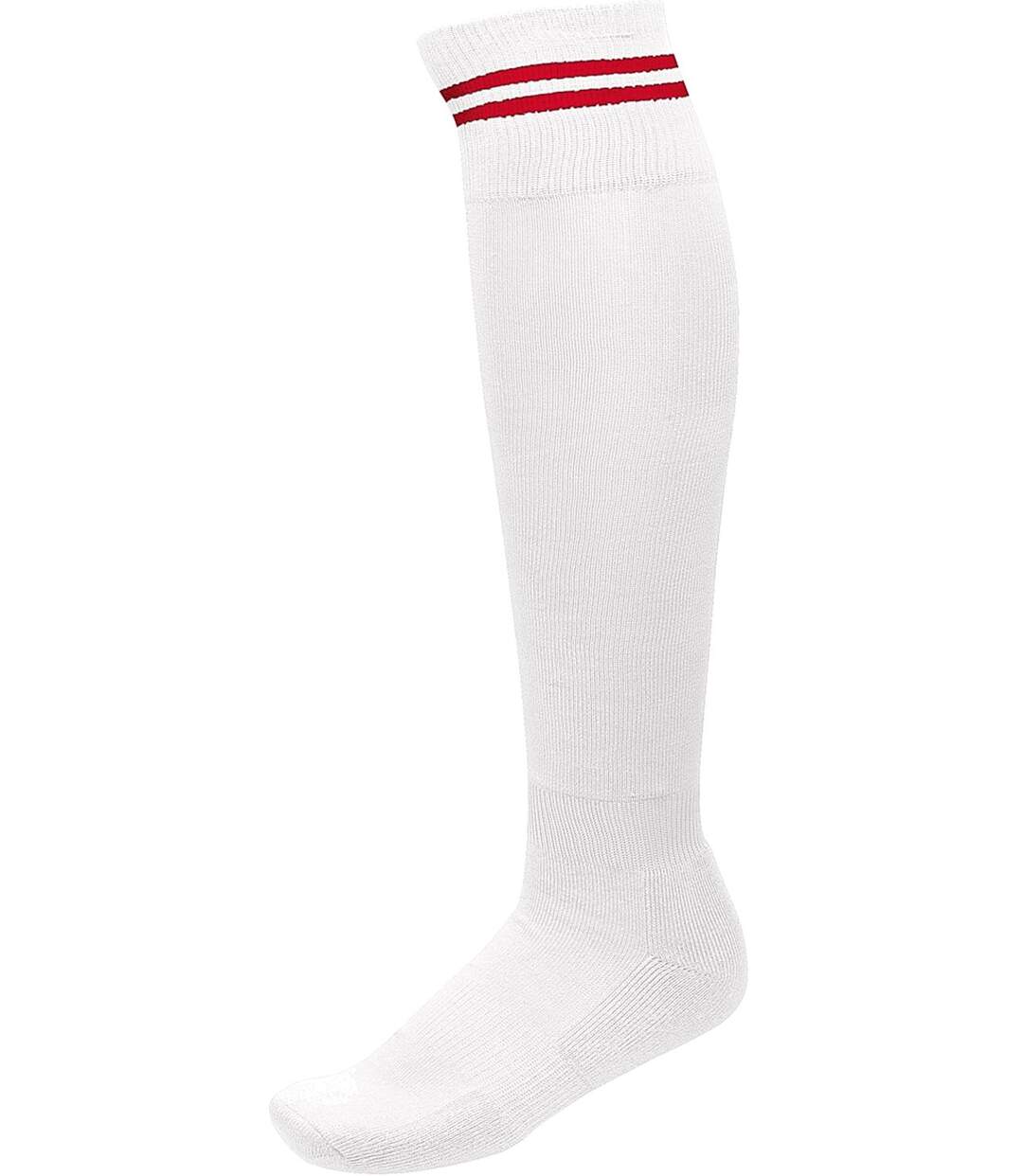 chaussettes sport - PA015 - blanc rayure rouge-2