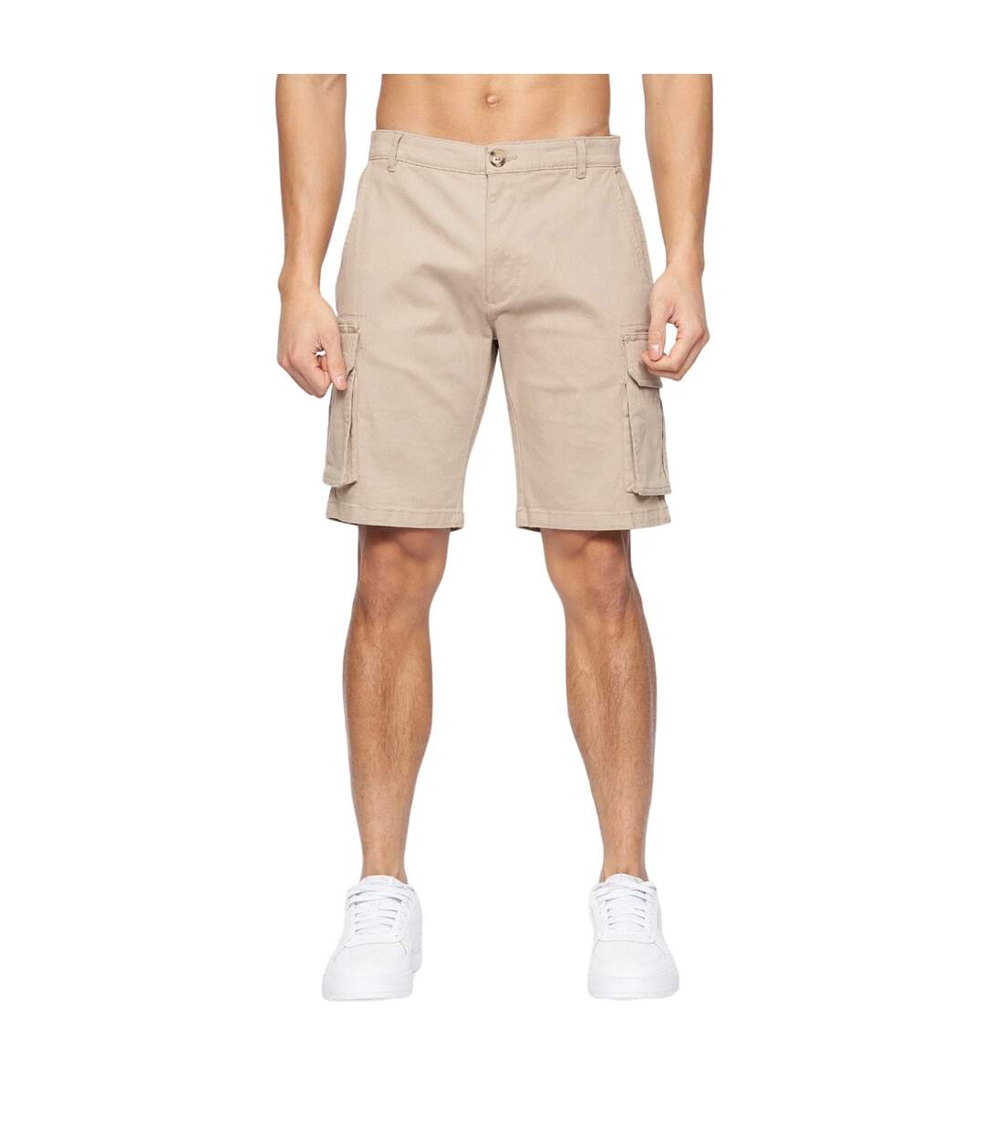 Short à poches frentons homme beige gris Crosshatch-1