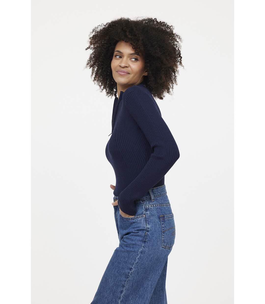Pull manches longues polyester slim CANELLA-2