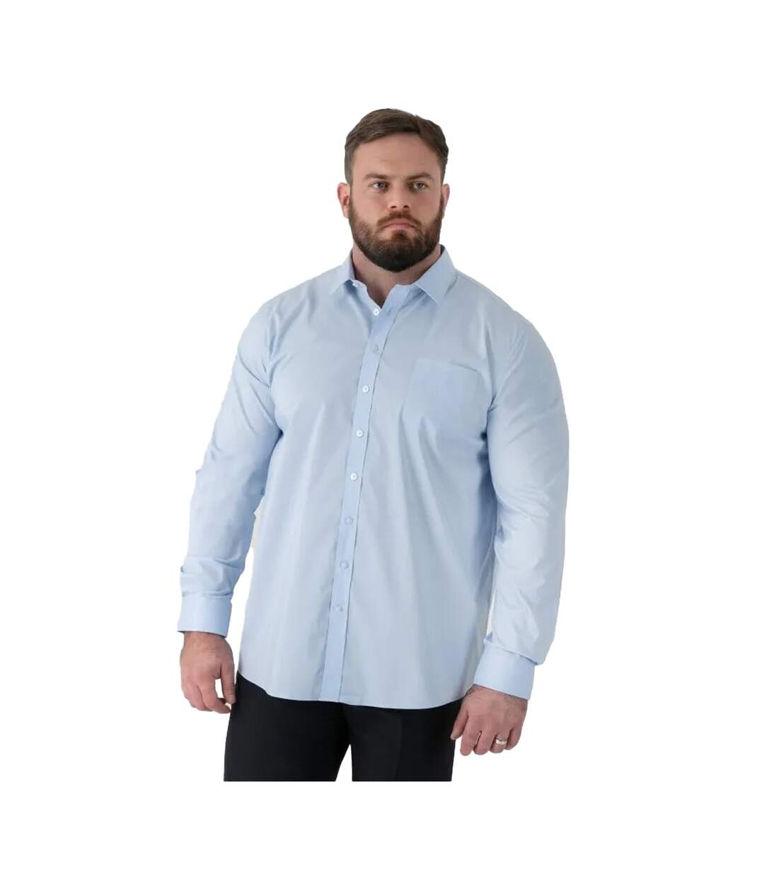 Mens Oliver D555 Stretch Shirt Sky Blue Duke-1