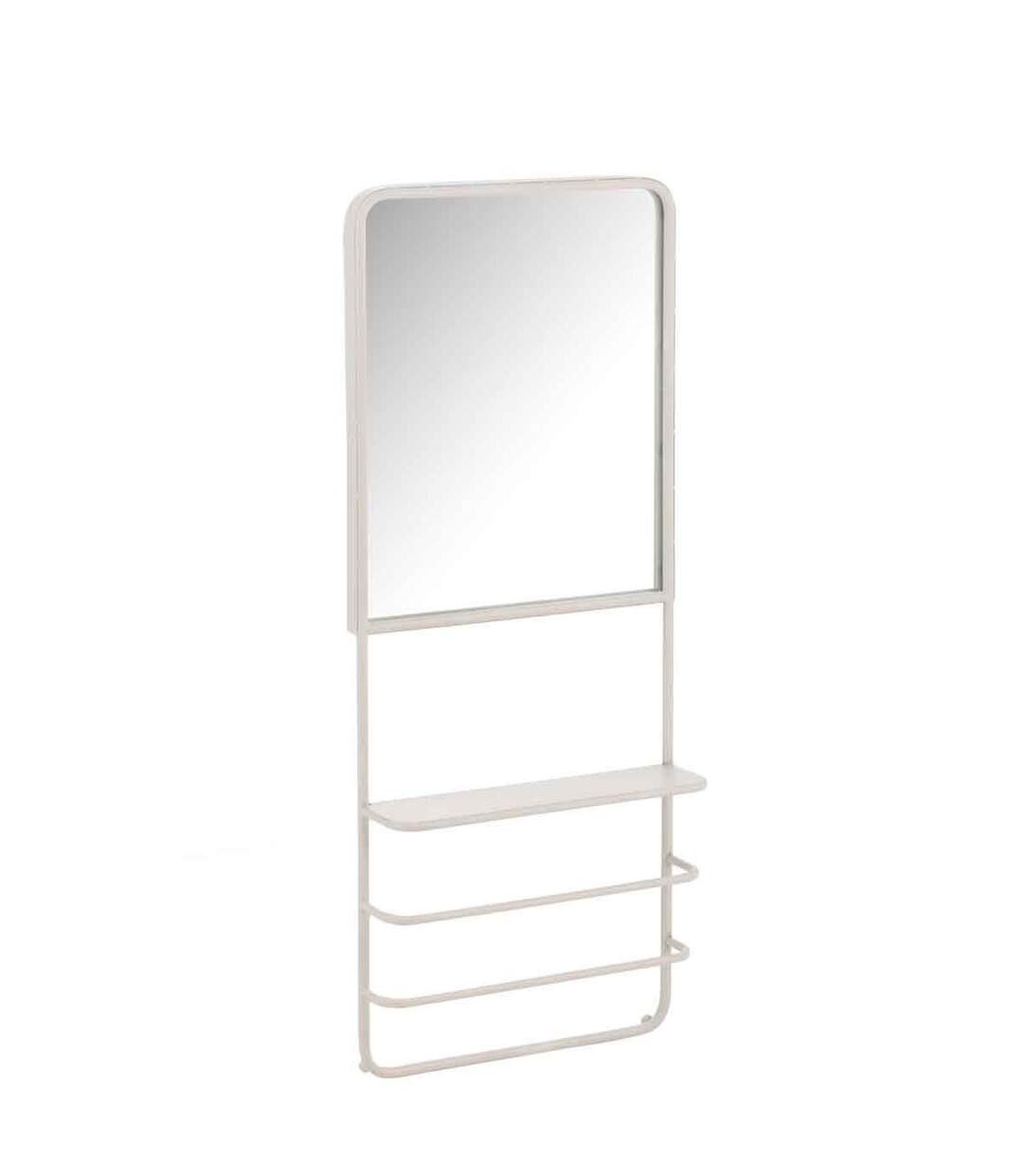 Patère Murale & Miroir Déco Obrido 120cm Blanc-1