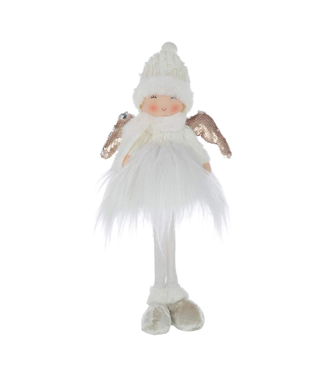 Statuette Déco Ange Bonnet 42cm Blanc-1