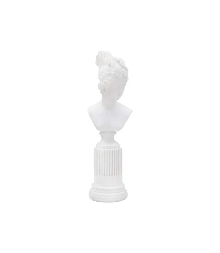 Statuette Buste Femme Déco Terrence 35cm Blanc
