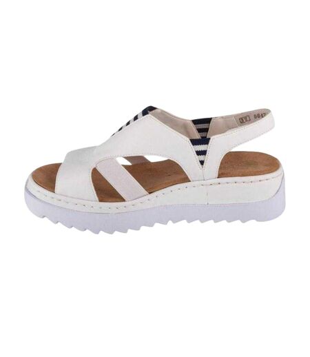 Sandales Style Rayures Contrastées Femme Blanc Rieker