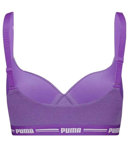 Womens/ladies Logo Low Impact Sports Bra Purple Puma