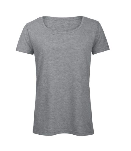 B&c Womens/ladies Favourite Cotton Triblend T-shirt Gris Clair Chiné B And C