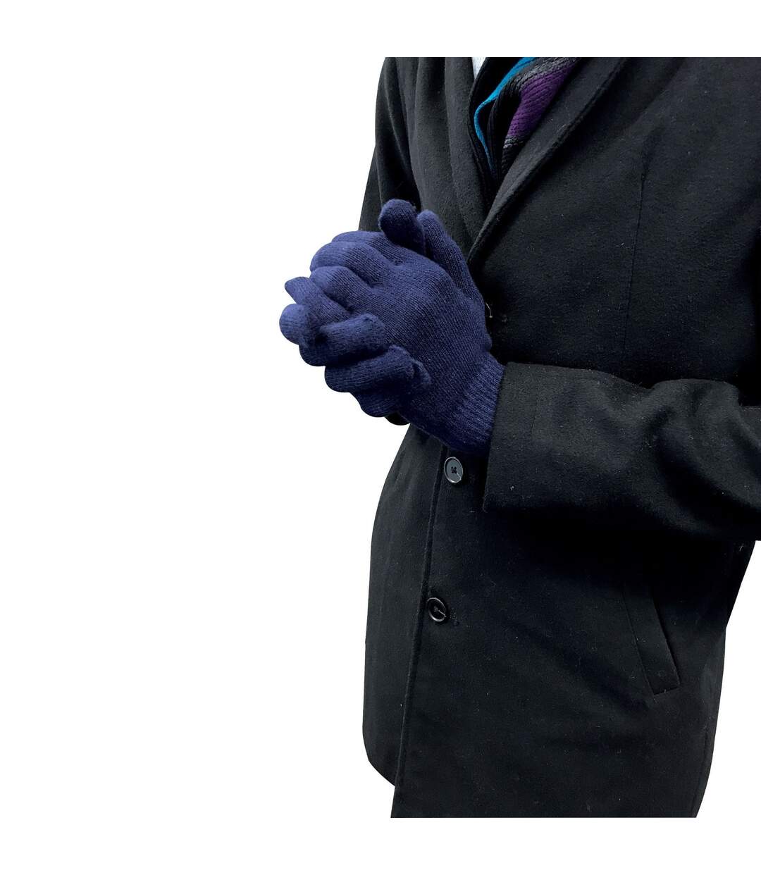 Mens Thin Knitted Winter Magic Thermal Wool Gloves-4