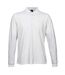 Tee Jays Mens Luxury Stretch Long Sleeve Polo Shirt (White) - UTBC3306-1