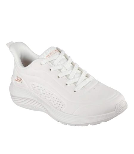Womens/ladies Bobs Sport Squad Waves Trainers White Skechers