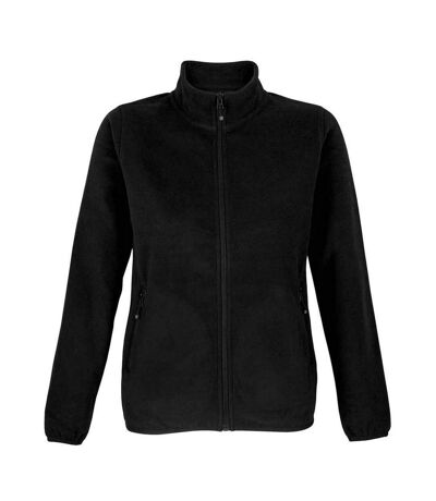 SOLS Womens/Ladies Factor Microfleece Recycled Fleece Jacket (Black)