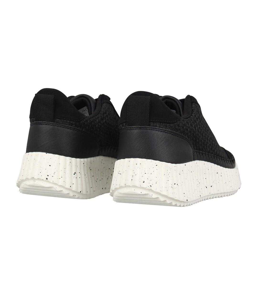 Womens/ladies Knitted Platform Wedge Trainers Black Jack Wills-2