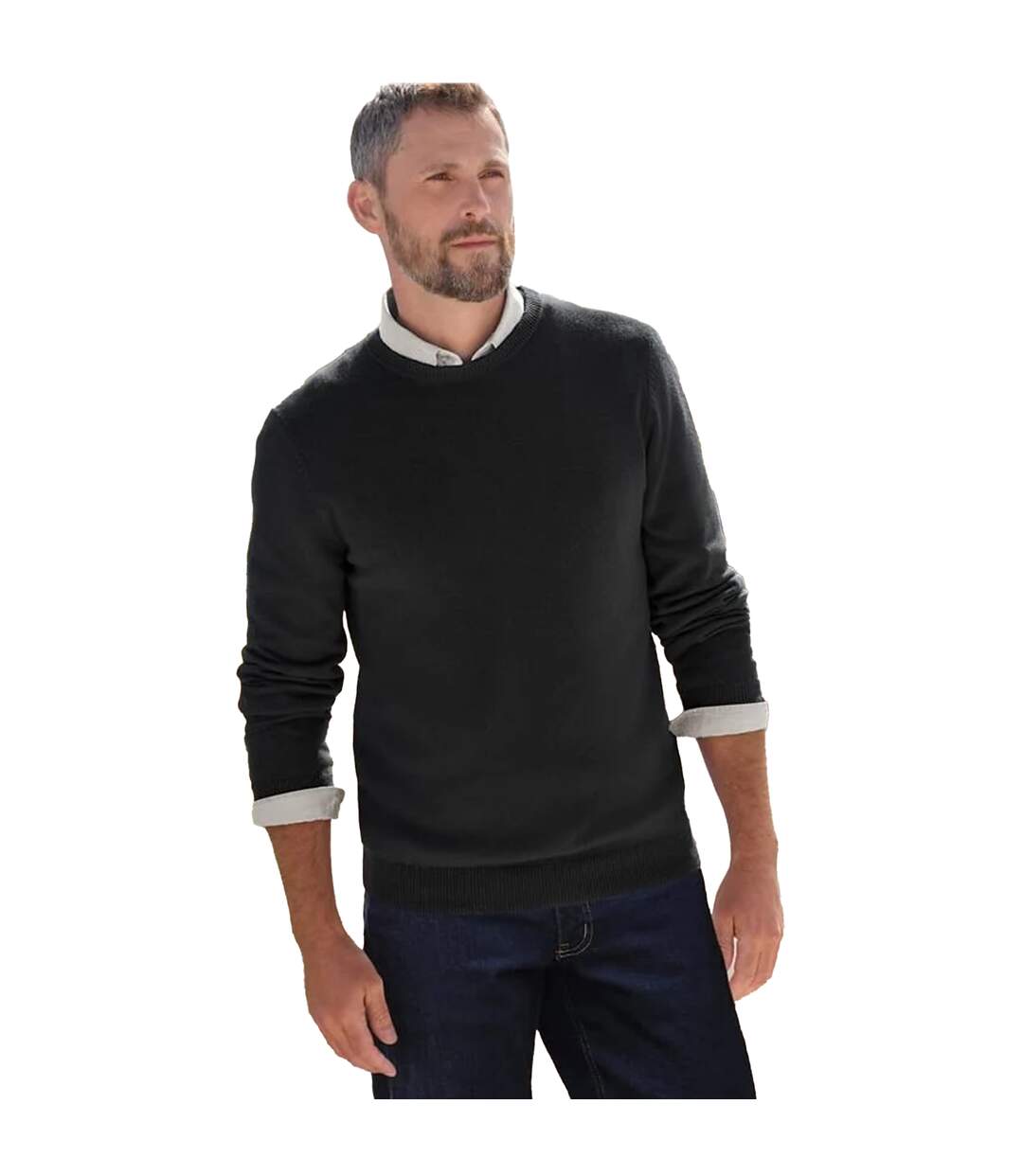 Pull Motif/style Uni Homme Noir WoolOvers-1