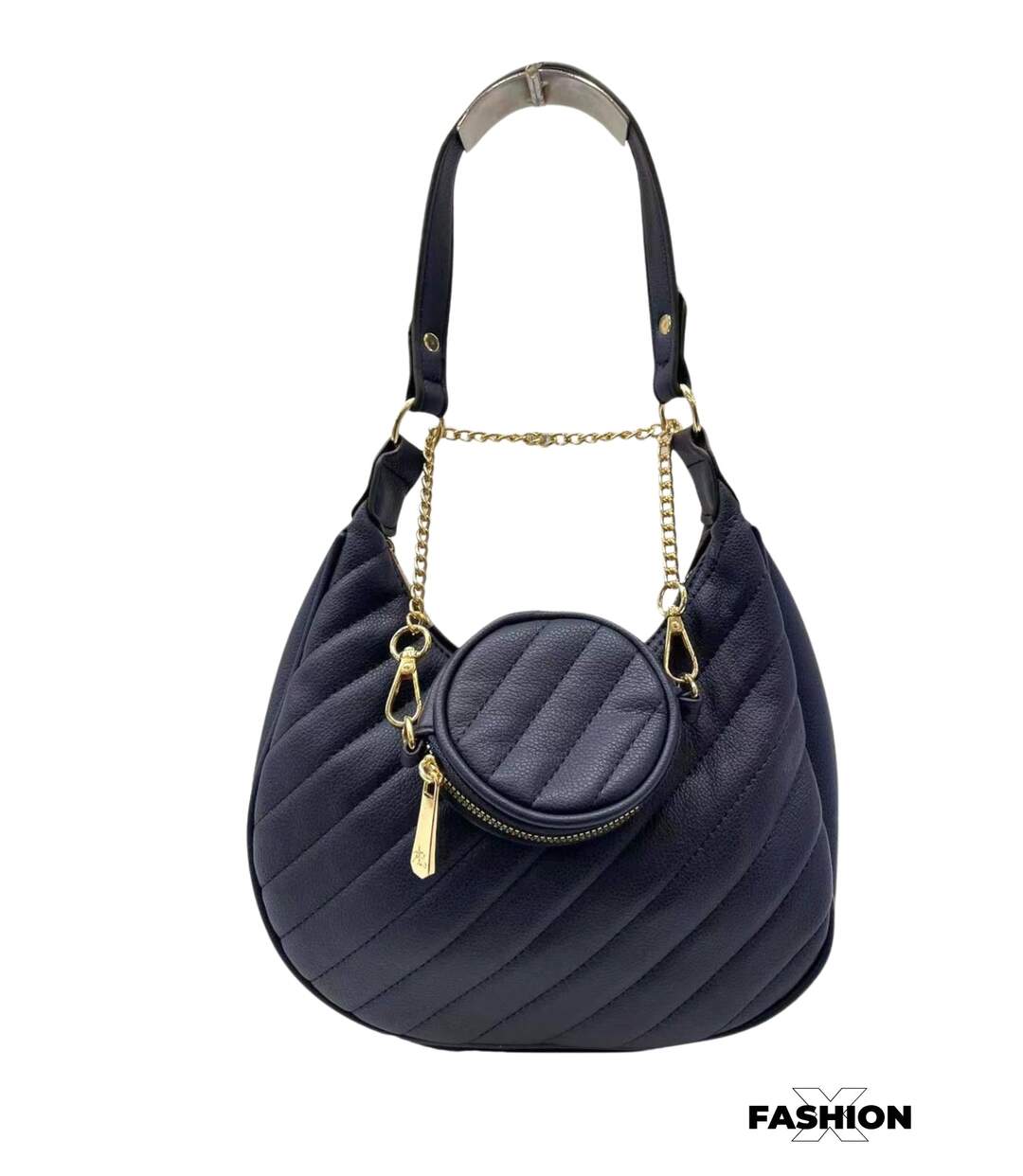 Sac à main femme  - Sac portée mains ou épaules en simili cuir de couleur bleu