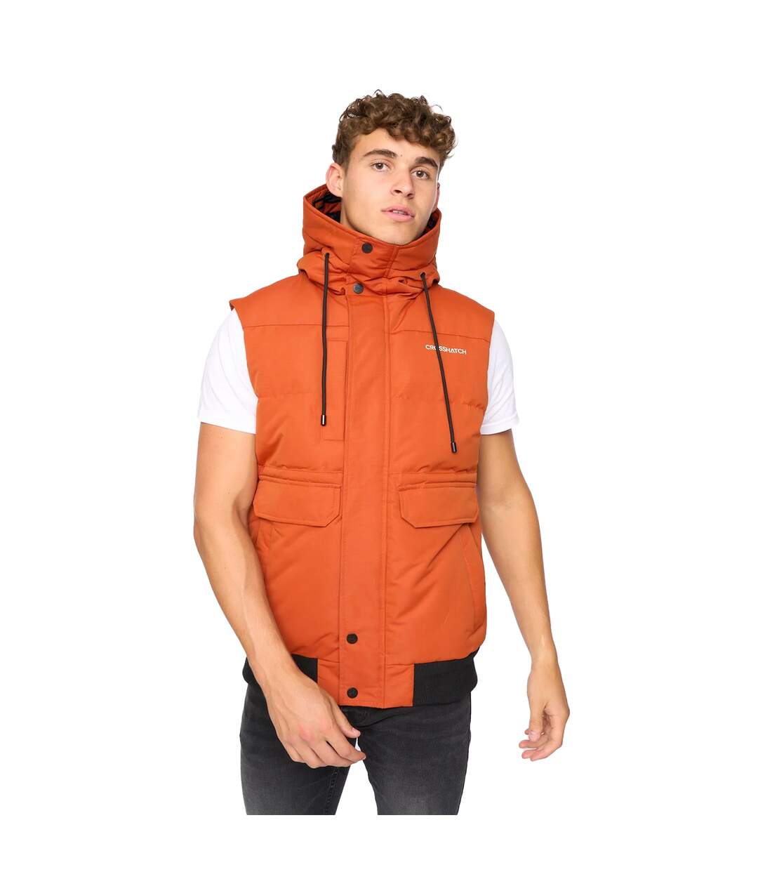 Veste sans manches milwaka homme orange foncé Crosshatch-1