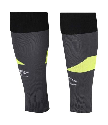 Umbro Mens Footless Socks (Black/Safety Yellow)