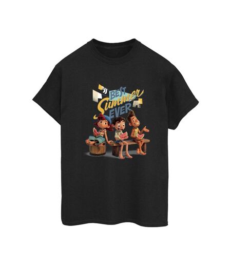 Disney Womens/Ladies Luca Best Summer Ever Cotton Boyfriend T-Shirt (Noir) - UTBI30827