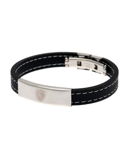 Arsenal FC Stitched Silicone Bracelet (Black) (One Size) - UTTA865