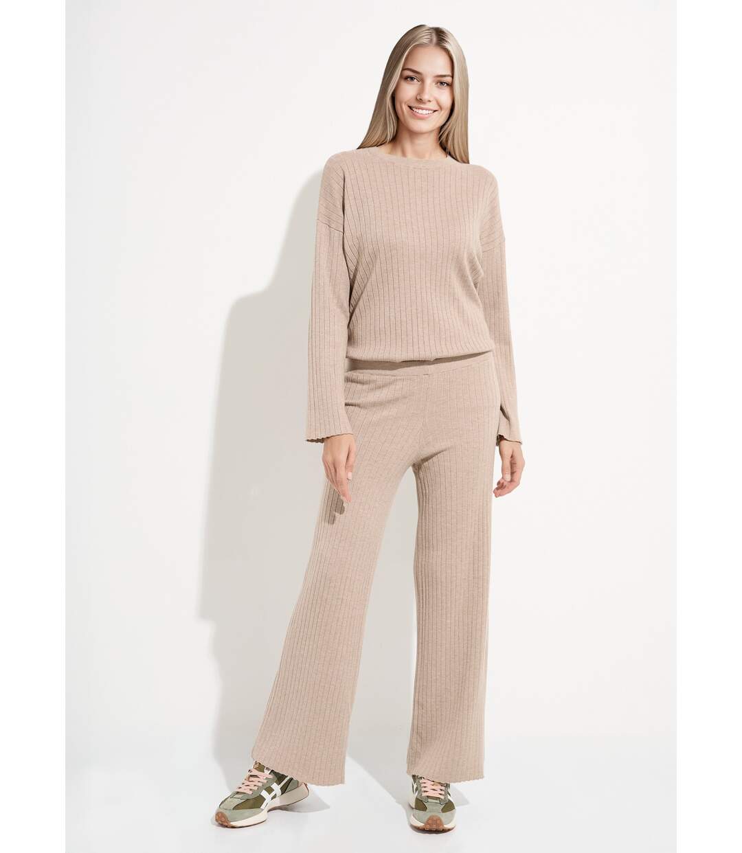 Pantalon confort, maille cotes plates-4