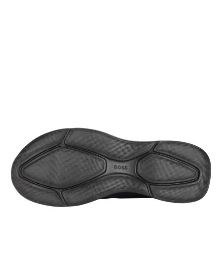 Mens Dean Leather Running Trainers Black Boss