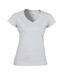 Gildan Womens/Ladies Soft Touch V Neck T-Shirt (White) - UTRW10088