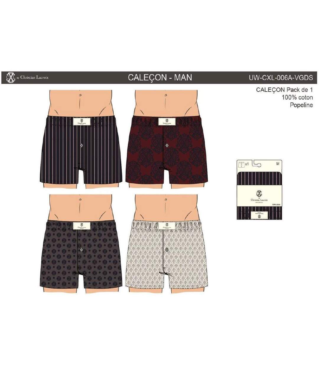 Boxer Long CXL By LACROIX X4 Pack de 4 Calecons CXL0229-4