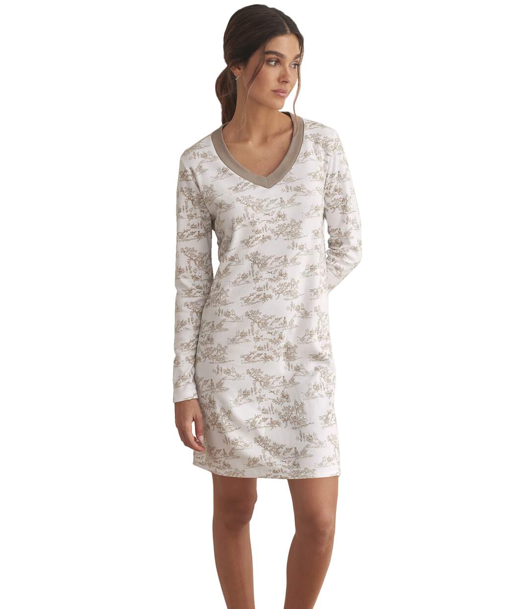 Chemise de nuit manches longues ROMANTICA Selmark-1