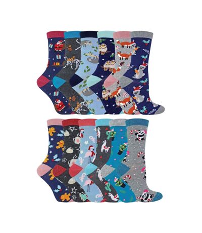 Chaussettes avec calendrier de l'Avent de 12 jours pour dames