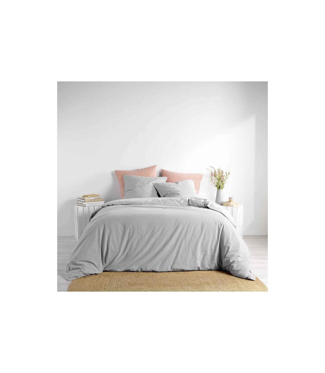 Parure de Lit 3 Pièces Linette 260x240cm Gris-4
