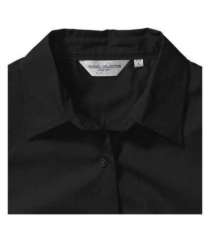 Russell Collection Womens/Ladies Short Sleeve Classic Twill Shirt (Black)