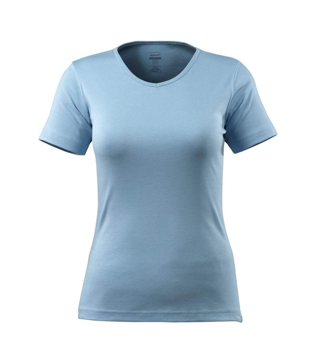 Womens/ladies Crossover Nice T-shirt Light Blue Mascot-1