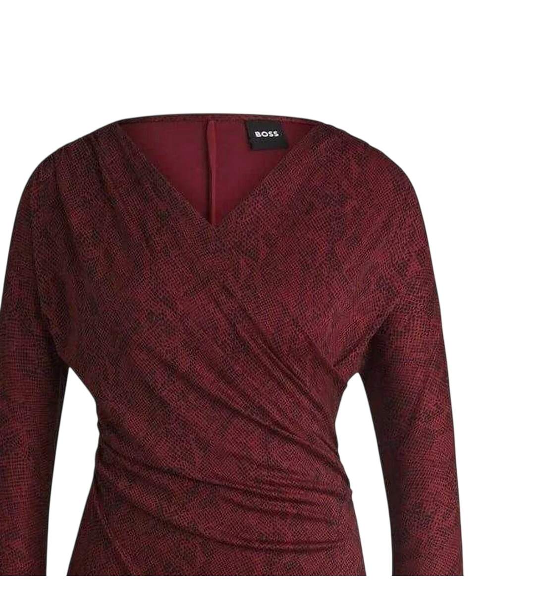 Robe Mi-longue Ettita Femme Bordeaux Boss-3