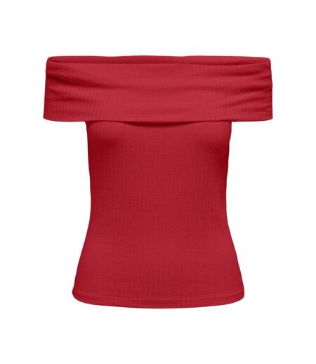 T-Shirt rouge femme jdy fransiska 15344028 - l