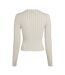 Womens/ladies Ribbed V Neck Regular Cardigan Ivory Pelican Calvin Klein-3