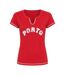 T-shirt Court Motif/style Lettrage Femme Rouge Daisy Street-2
