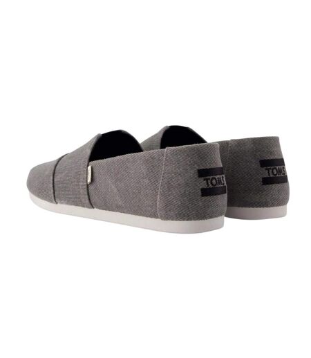 Womens/ladies alpargata classic loafers grey Toms