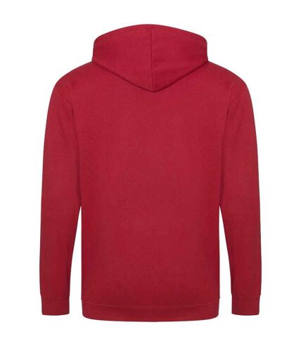 Mens full zip hoodie fire red Awdis