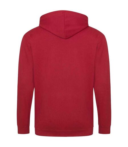 Mens full zip hoodie fire red Awdis