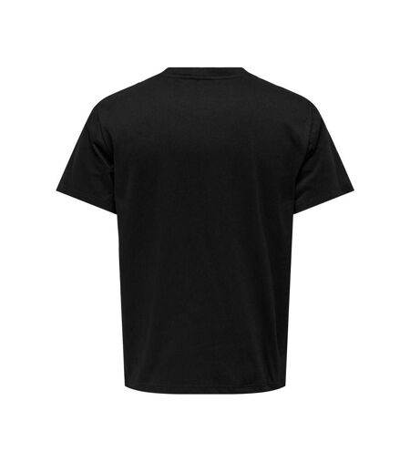 T-shirt noir homme only & sons jeff - m