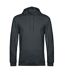 Sweat À Capuche Motif/style Chiné Adulte Anthracite B&C-1