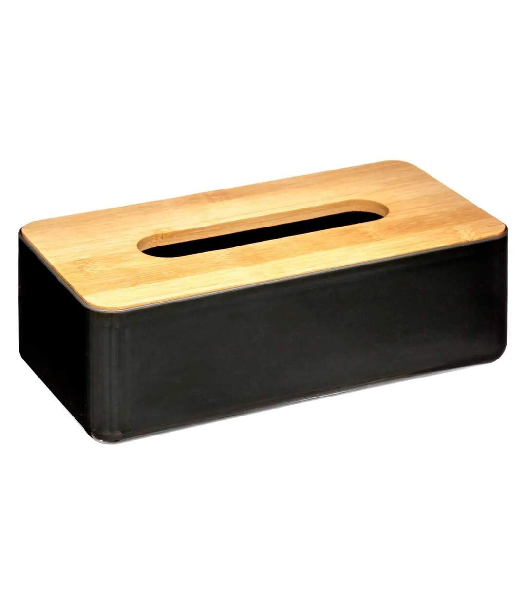 Boîte à Mouchoirs en Bambou Natureo 26cm Noir-1
